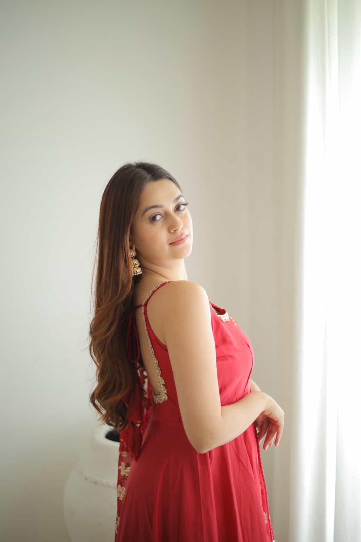 Vaishnavi Rao Manjula Maroon Anarkali Gown Suit Set