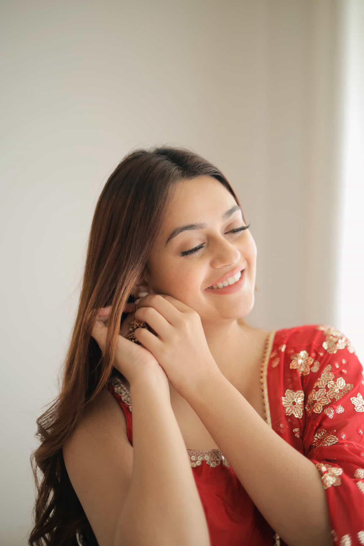 Vaishnavi Rao Manjula Maroon Anarkali Gown Suit Set