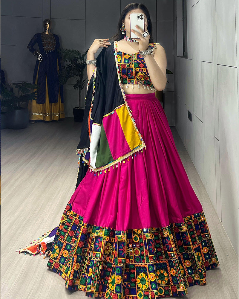 8 COLOR PURE RAYON COTTON NAVRATRI LEHENGA CHOLI