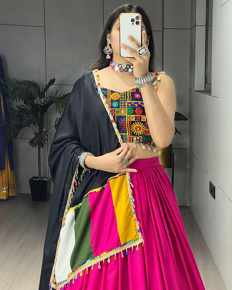 8 COLOR PURE RAYON COTTON NAVRATRI LEHENGA CHOLI