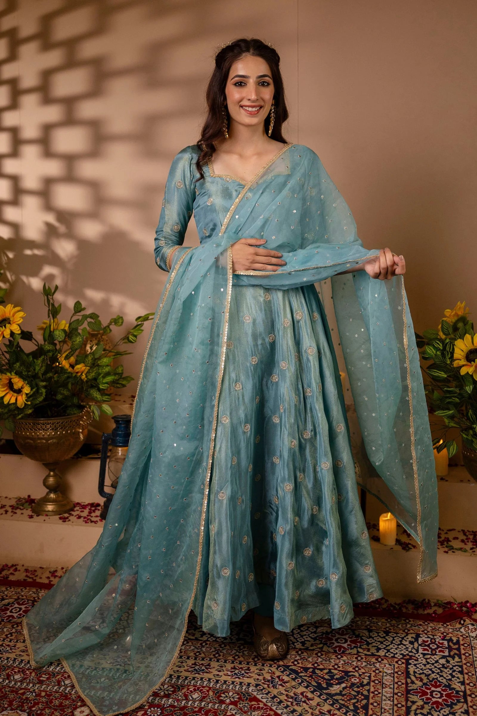 Elegant Sky Blue Anarkali Suit Set Perfect for Weddings & Special Oc subhvastra Elegant Sky Blue Anarkali Suit Set Perfect for Weddings & Special Oc subhvastra