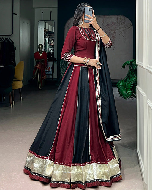 Maroon Colour Flared Navratri Lehenga Choli Set