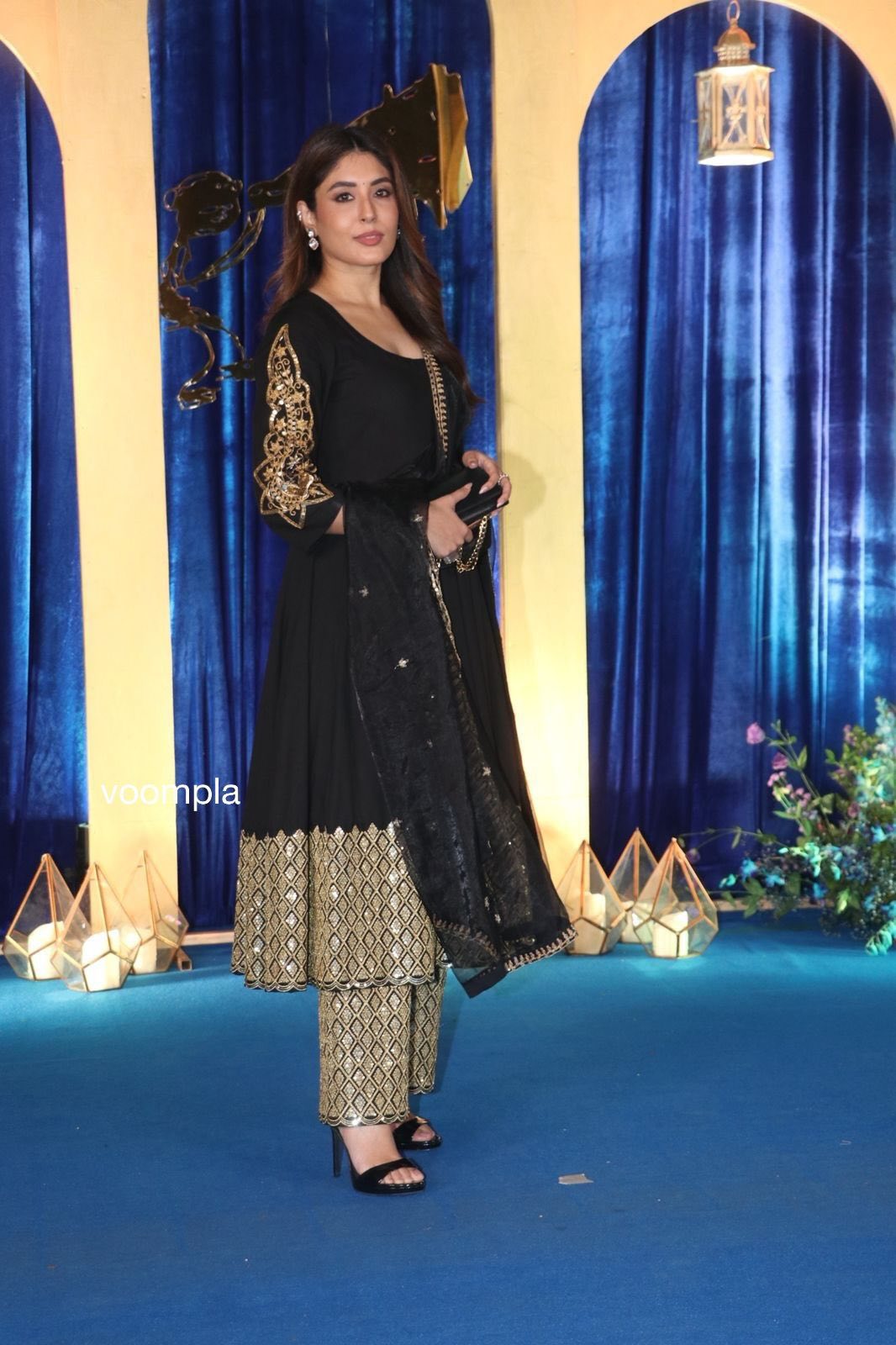 Prakriti Black Premium Festive Suit with Rich Golden Motifs and Organza Dupatta