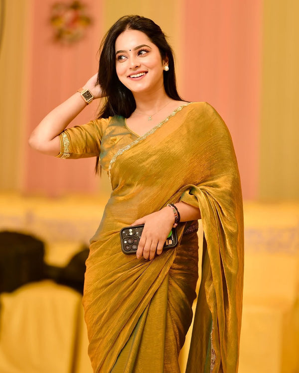 LUXURIOUS TWO-TONE FENDY CHIFFON SAREE