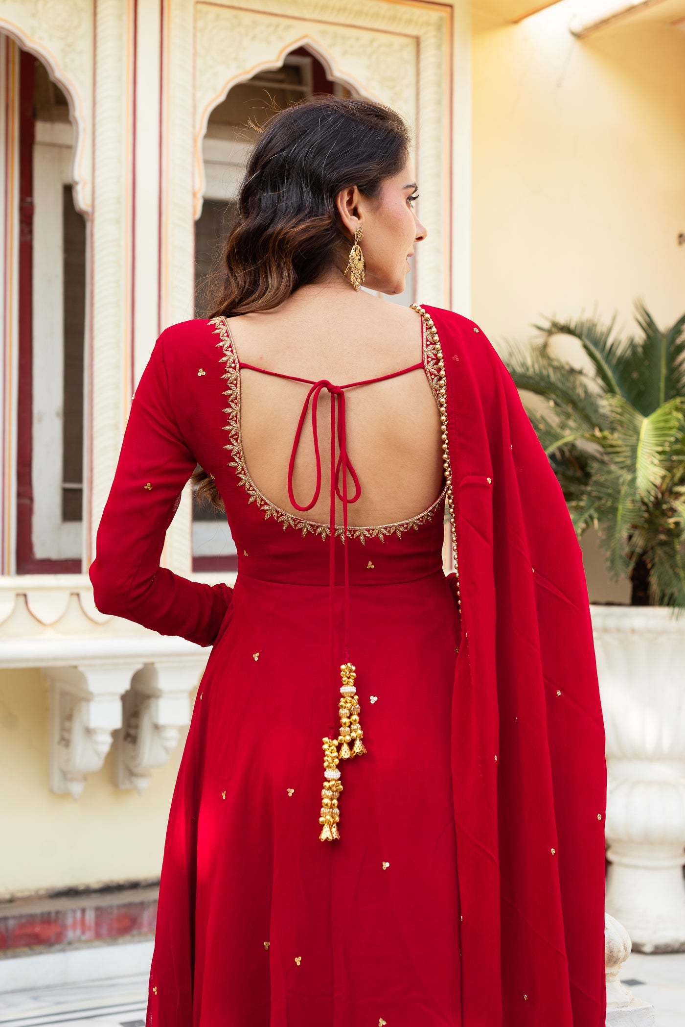 Radiate Elegance in This Red Hand Work Anarkali Suit subhvastra Radiate Elegance in This Red Hand Work Anarkali Suit subhvastra
