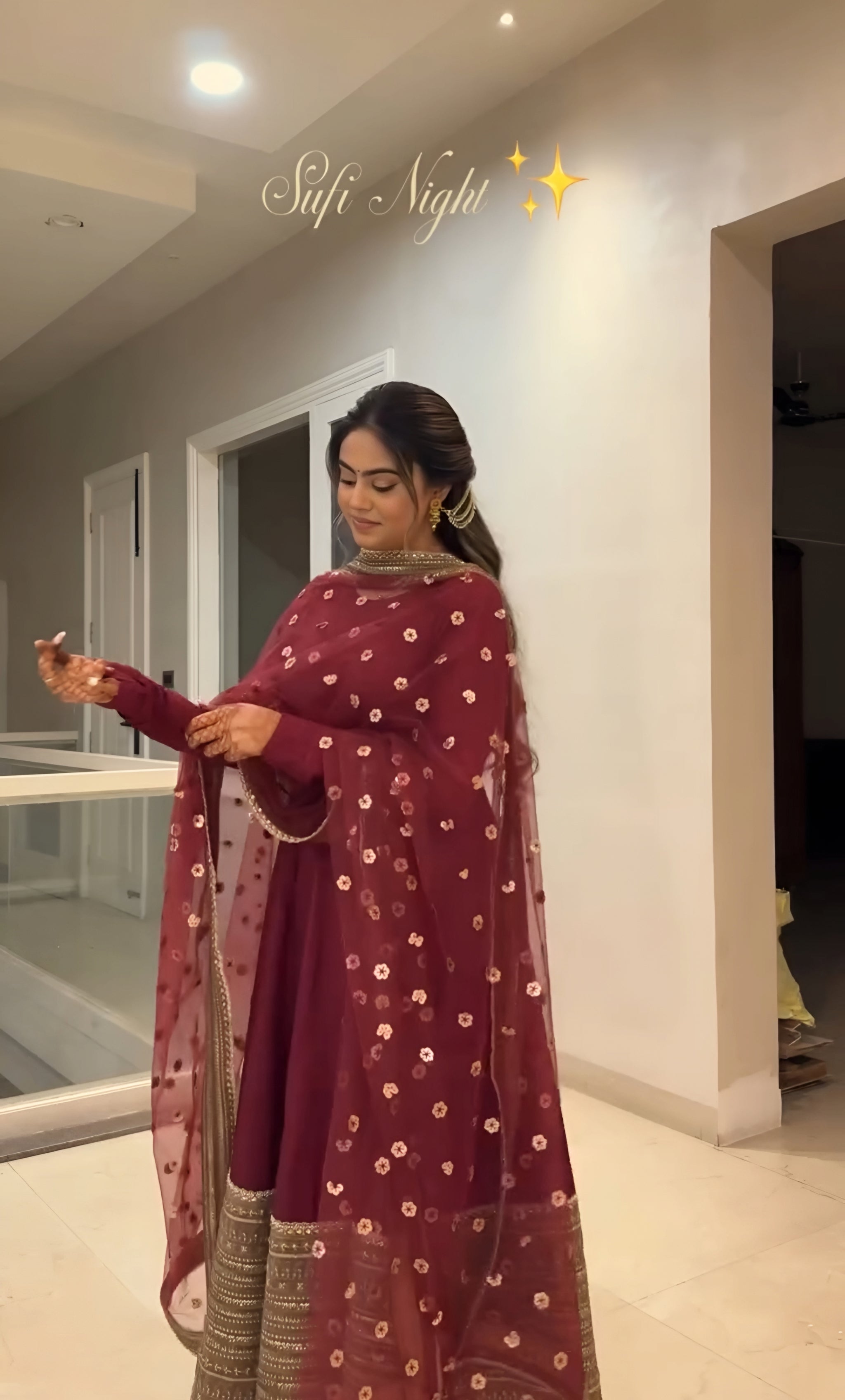 Jahnvi Maroon Magic Anarkali Set