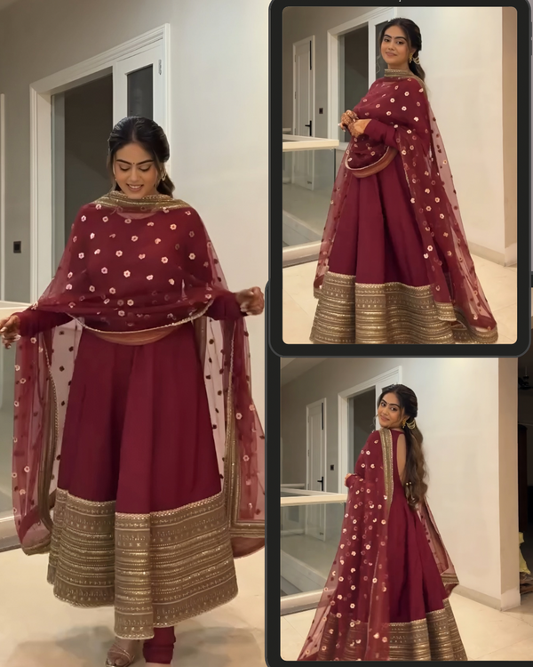 Jahnvi Maroon Magic Anarkali Set