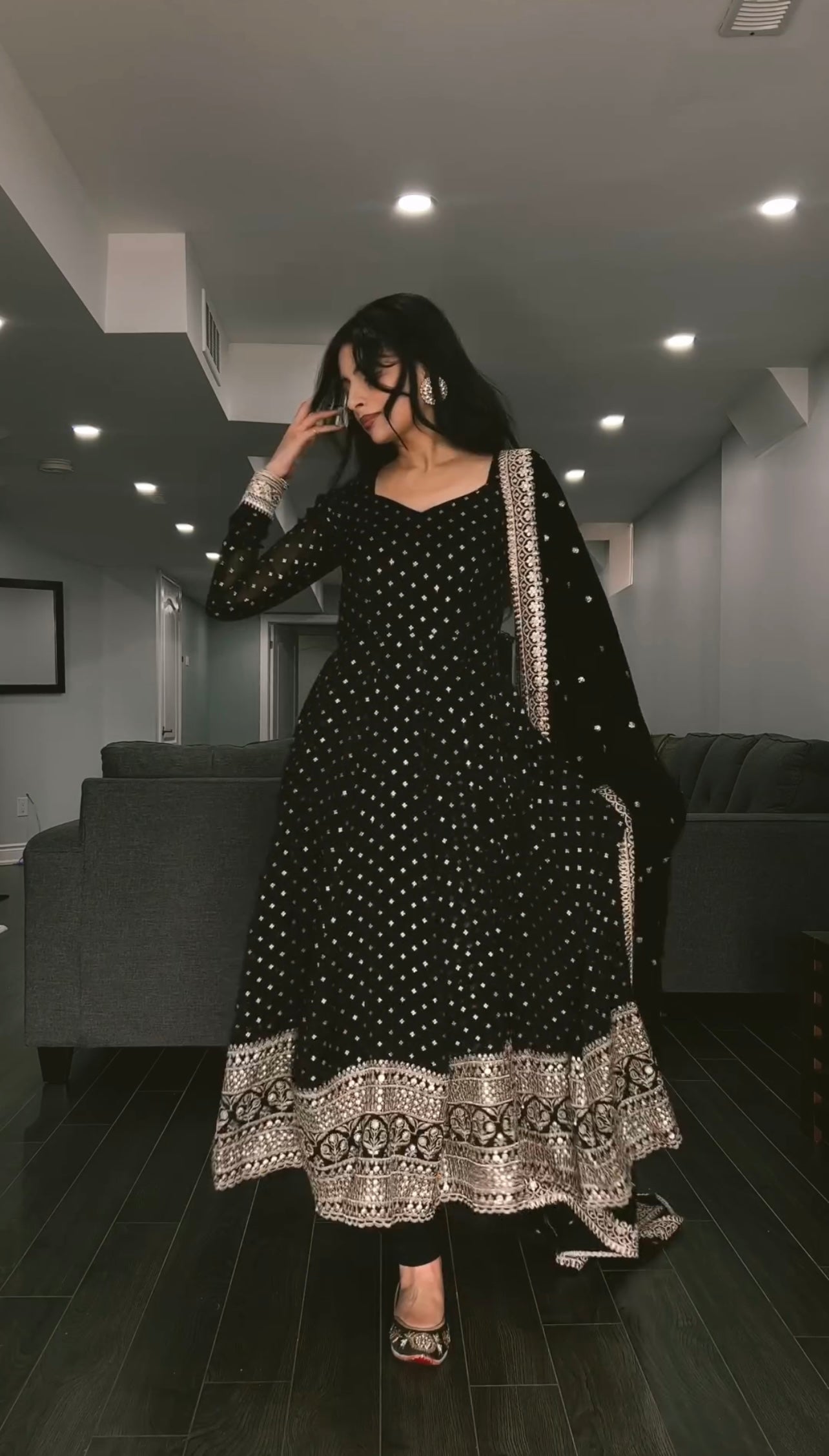 Barkha’s Black Coloured Anarkali Suit Set