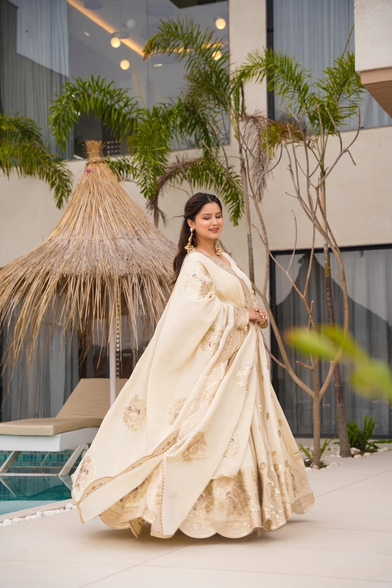 Sitara Glow Heavy Chinon Silk Gown