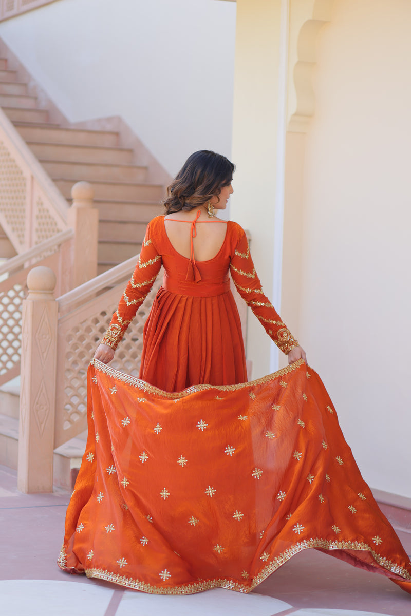 Fenta Color Fendi Embroidered Gown