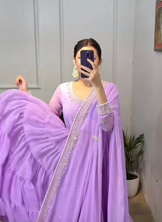 Ethnic Gowns | Lavender Colour Gown💜💜💜 | Freeup