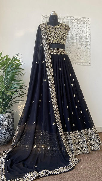 Black Color Full Sequence Heavy Velvet Lehenga Choli | Party wear lehenga,  Party wear dresses, Beautiful pakistani dresses