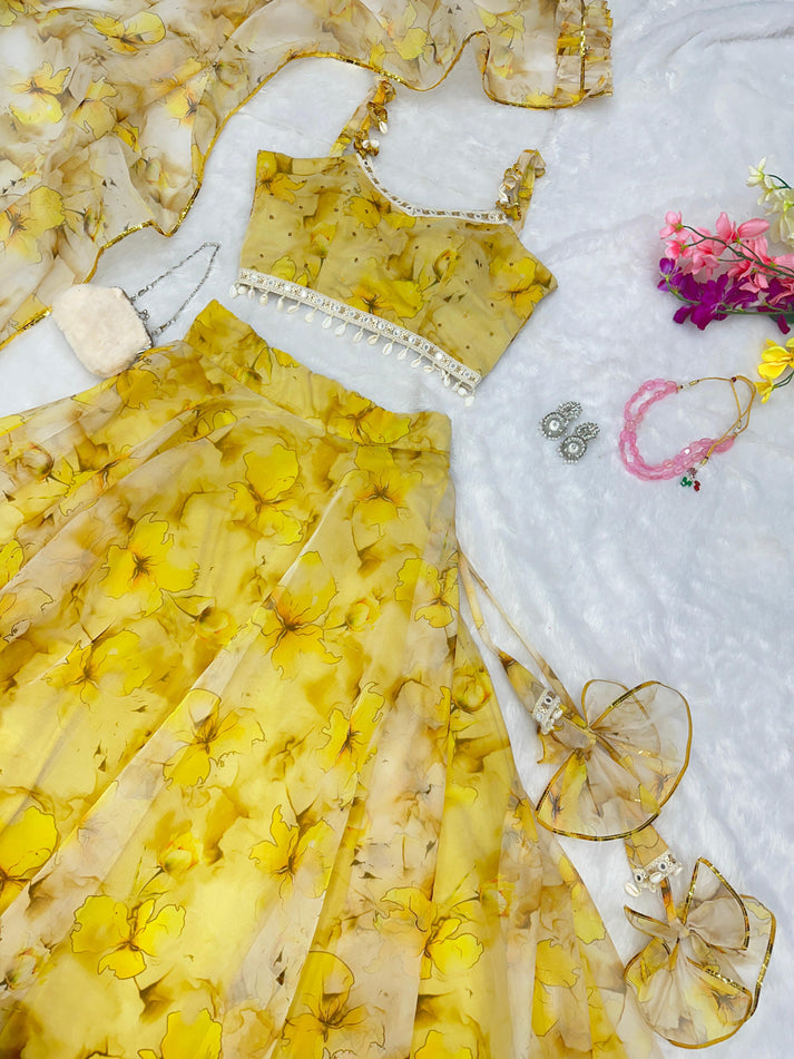 Elegance With Modern Touch Yellow Lehenga Choli