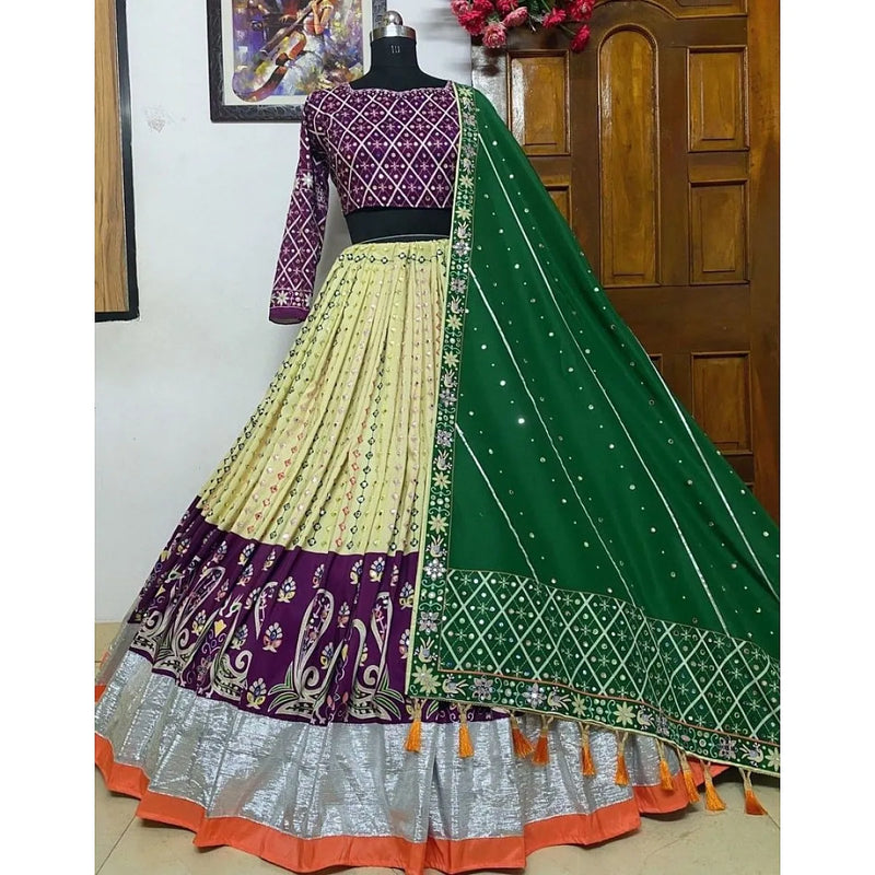 Navratri Lehenga Chaniya Choli : Multicolor cotton print ...
