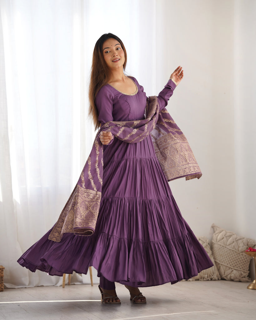 purple colour anarkali dress Purple Anarkali Suit | Purple Anarkali Dress Online