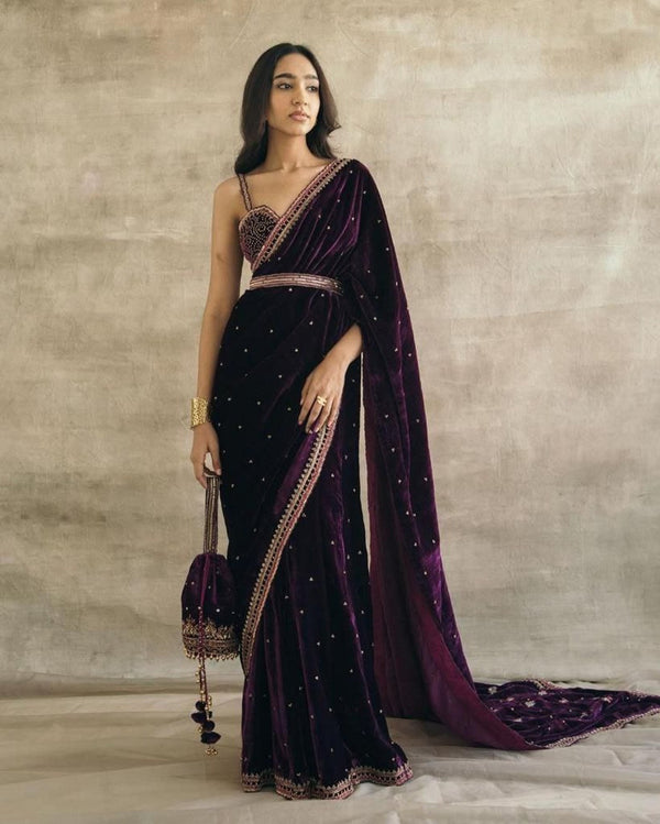 Bollywood Exclusive Soft Lichi Silk Sari Extra Ordinary Fancy Party Wear Saree