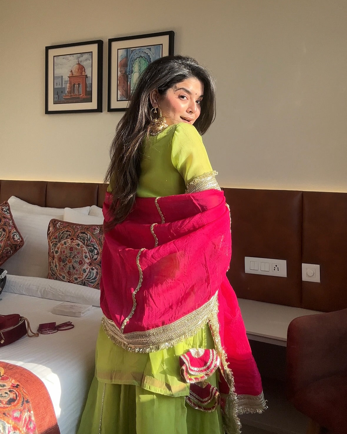 Khwahish Neon Color Designer Sharara Set
