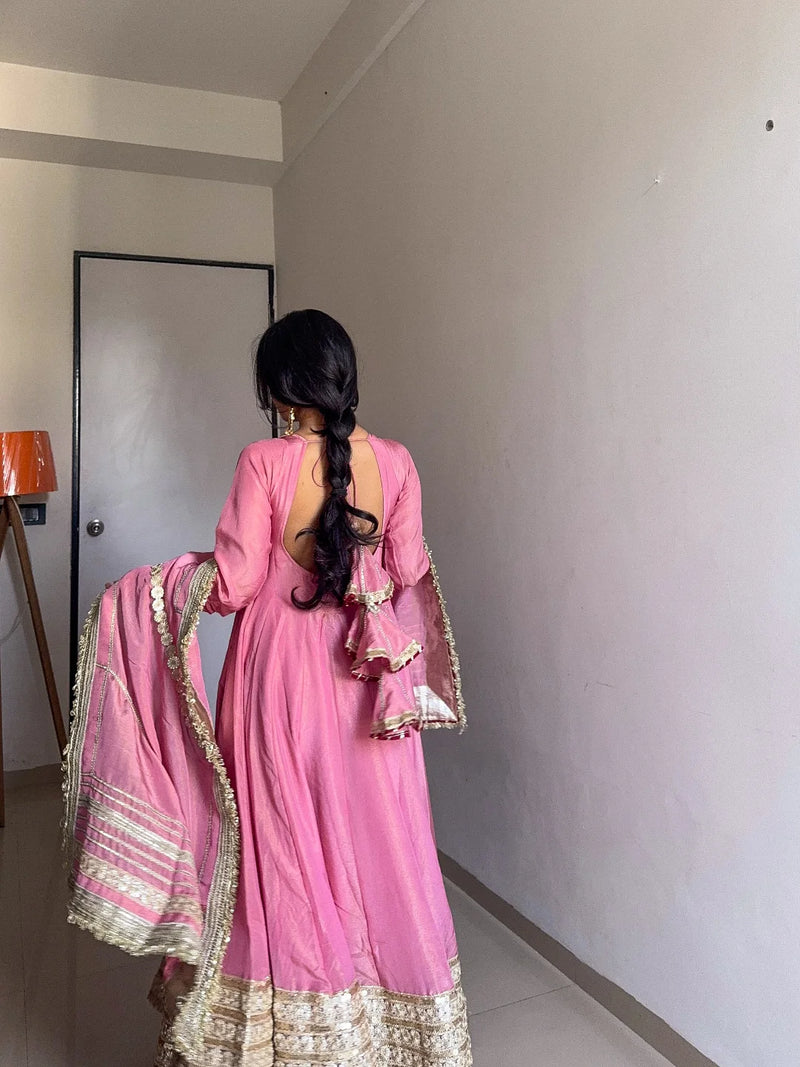 Nargis Pink Premium Anarkali Suit Set