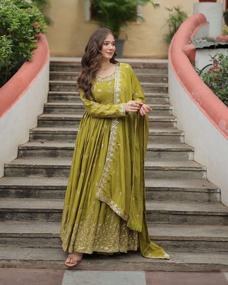 Parrot Color Designer Three Piece Sharara Suit