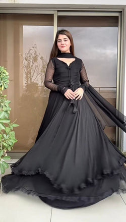 Plain sales black gown