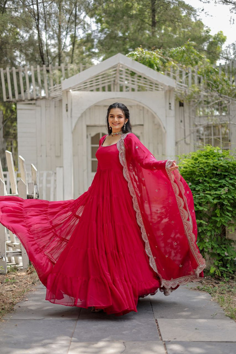 Beautiful Long embroidered gown. | Embroidered gown, Indo western gown,  Gowns