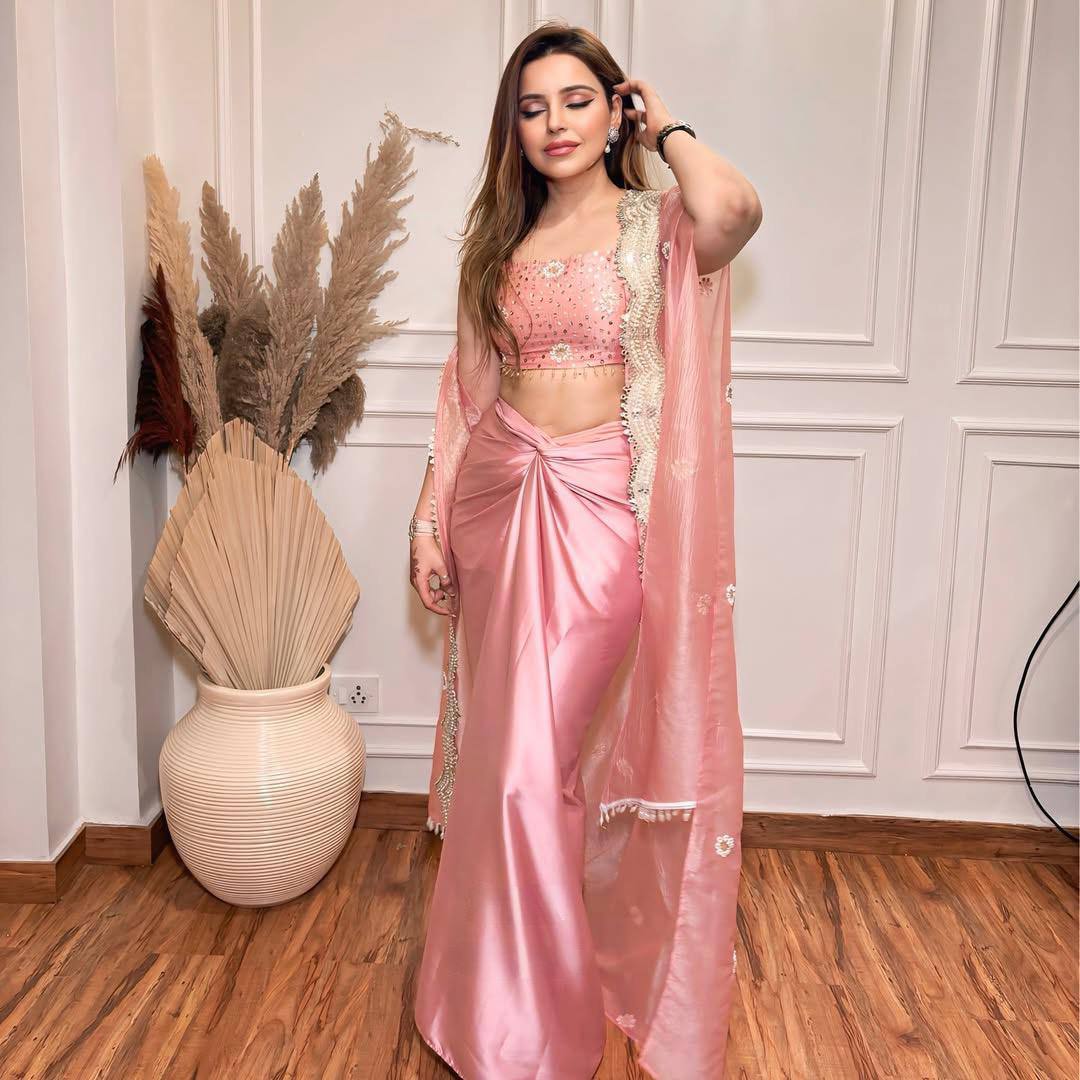 Peach Colour Indowestern Dhoti Suit With Shrug