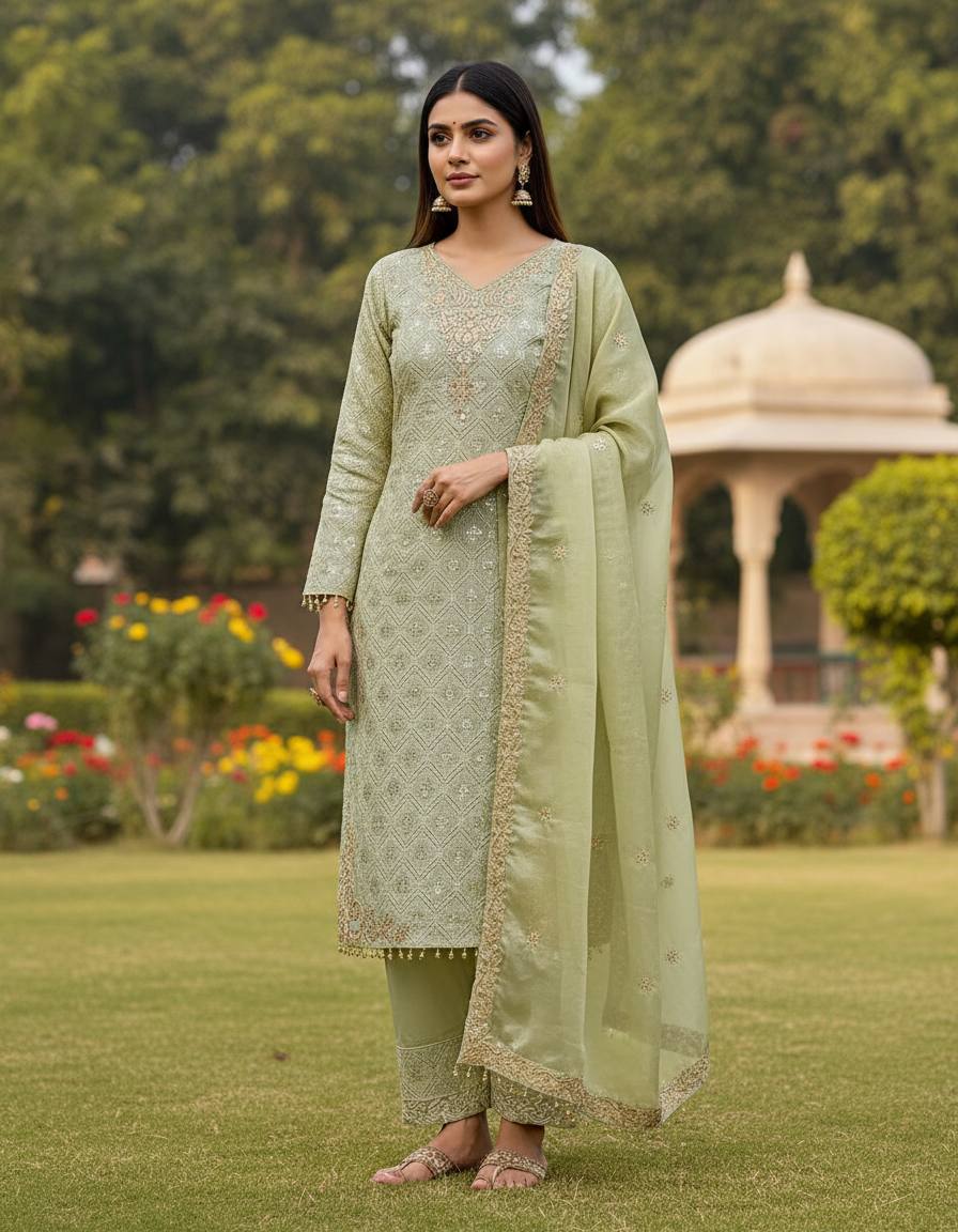 Eid Elegance Premium Embroidered Salwar Suit With Dupatta