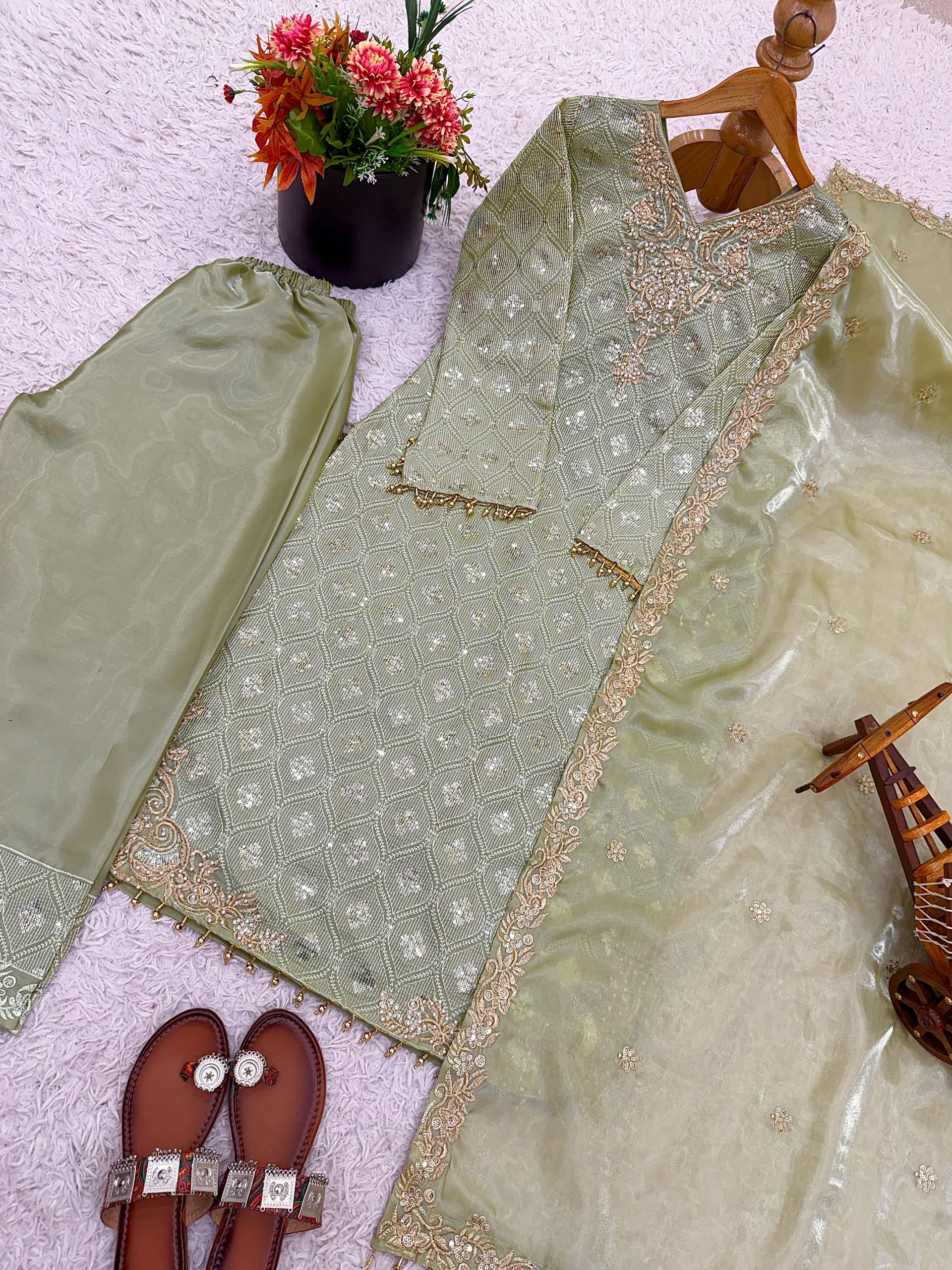 Eid Elegance Premium Embroidered Salwar Suit With Dupatta