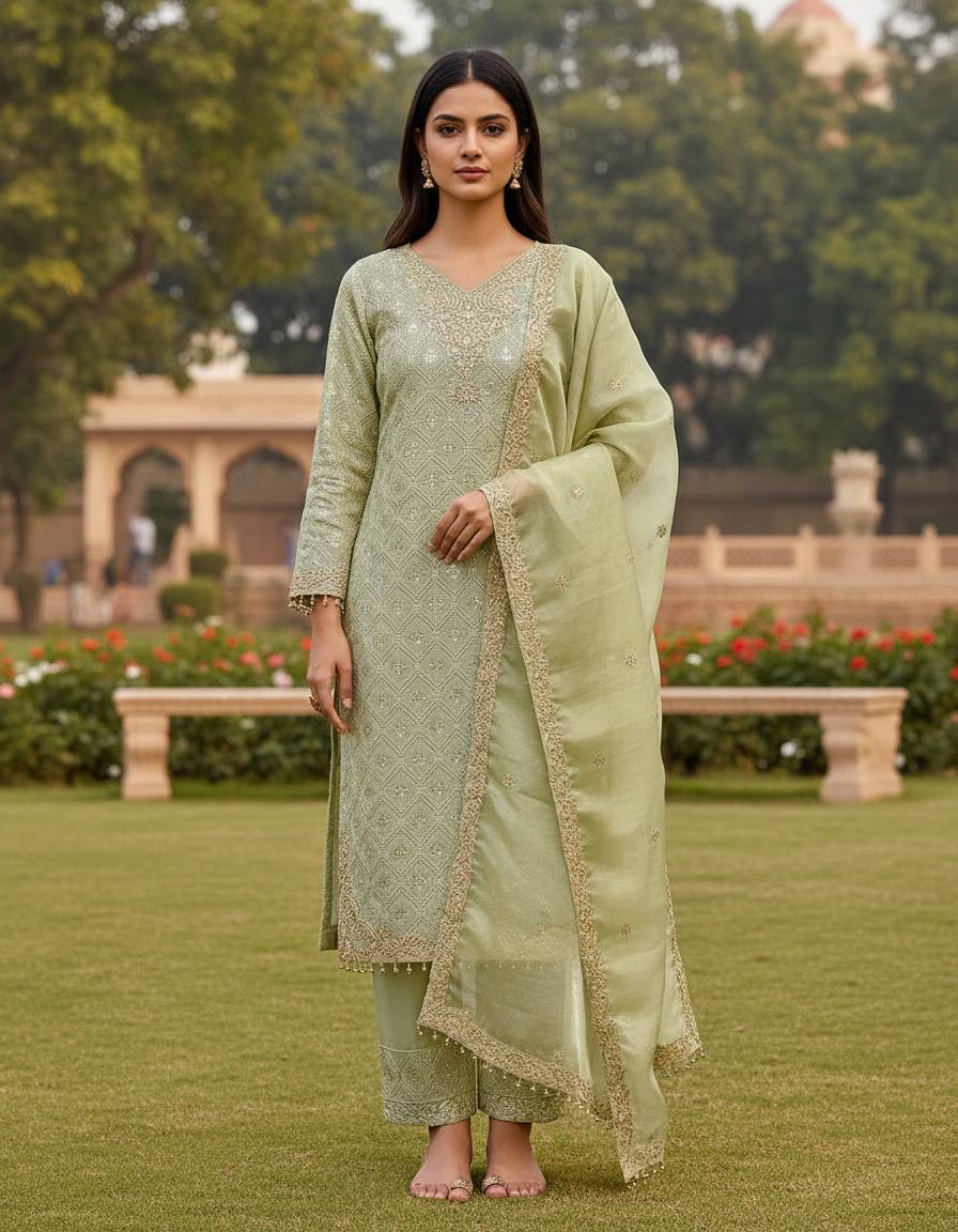 Eid Elegance Premium Embroidered Salwar Suit With Dupatta