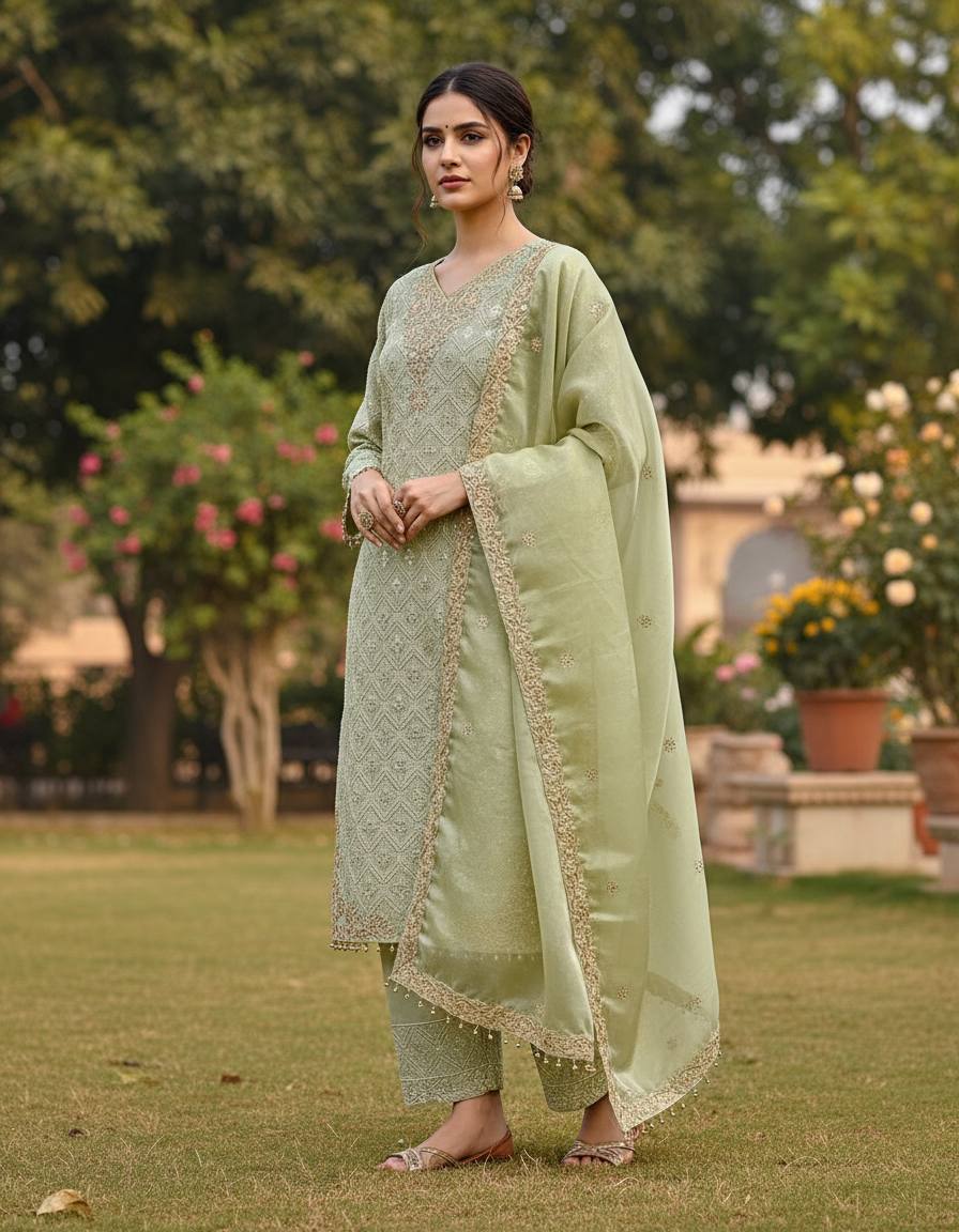Eid Elegance Premium Embroidered Salwar Suit With Dupatta