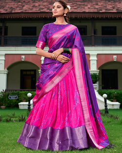 Purple Color Dola Silk Shibori Print Lehenga Choli