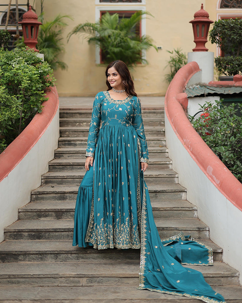 Rama Color Designer Three Piece Sharara Suit